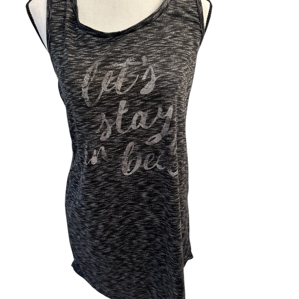 Gray Graphic Sleeveless Pajama Tank
